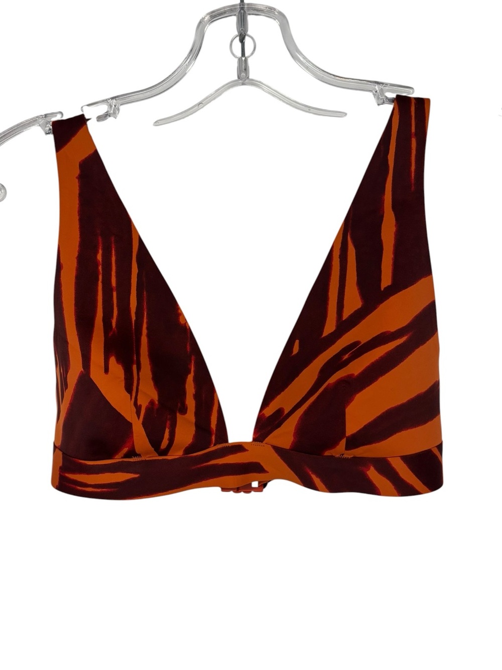 COS Orange & Dark Reddish Brown Tiger-Print Bralette size 4 NWOT